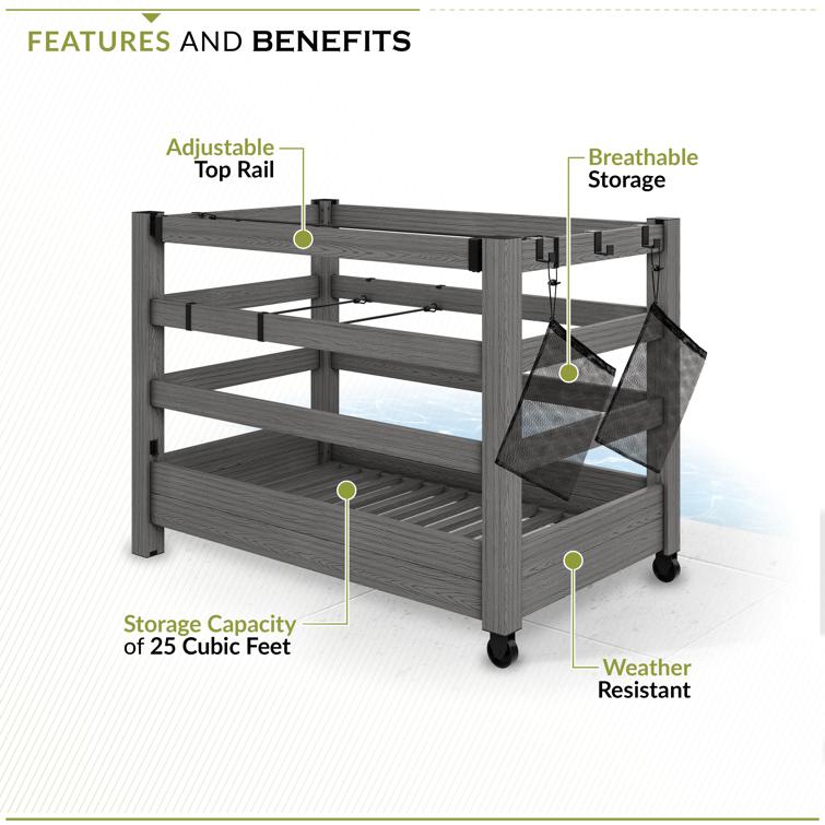 Zippity WoodTek Poolside Organizer (41in H x 55 1/4in L x 33 3/4in W)
